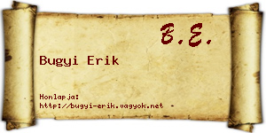 Bugyi Erik névjegykártya